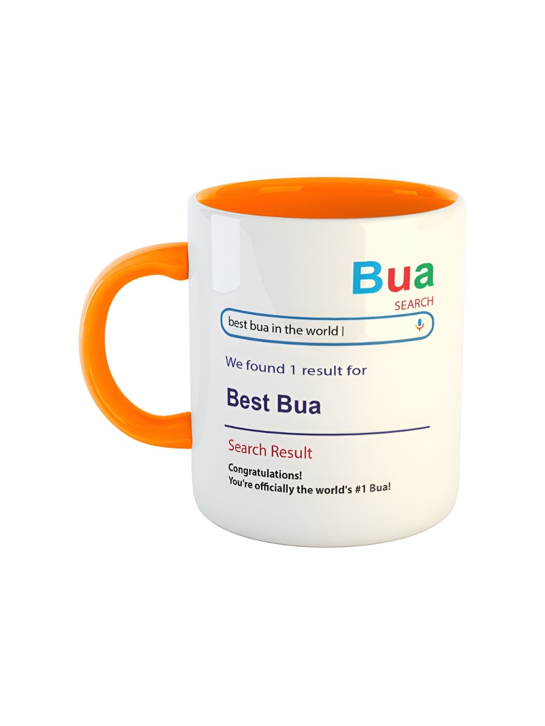 

ARTBUG Orange Colored & White Best Bua Printed Ceramic Glossy Mug 330ml