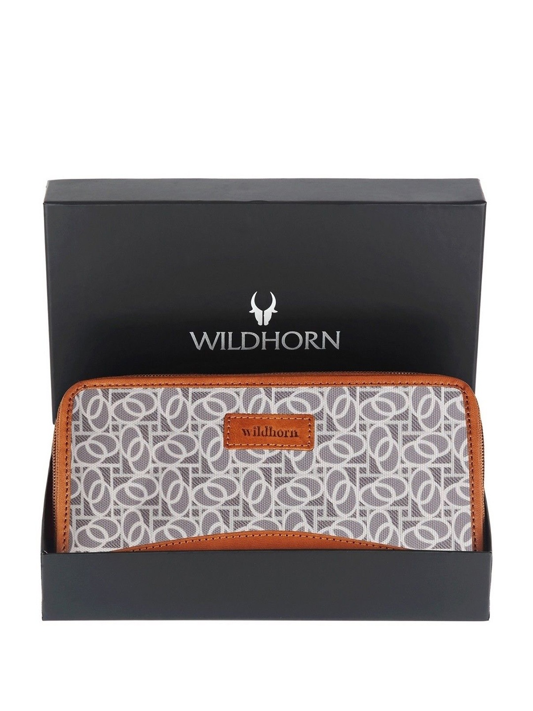 

WildHorn Women Printed Canvas Zip Around Wallet, White