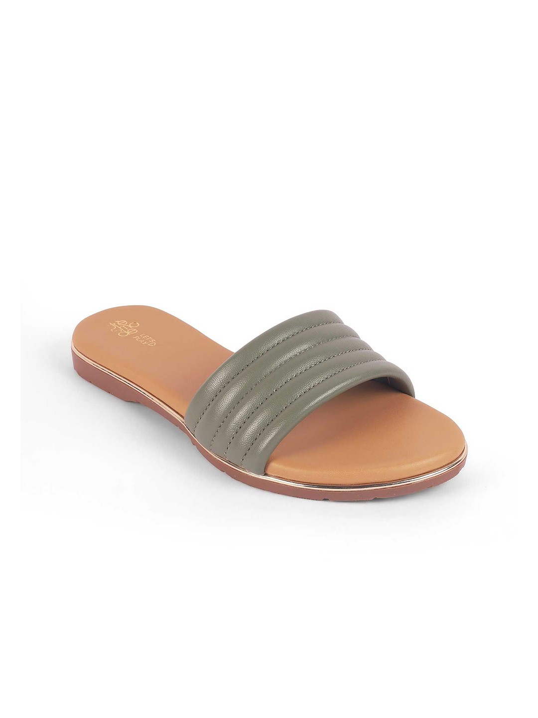 

Tresmode Women Leather Open Toe Flats, Green