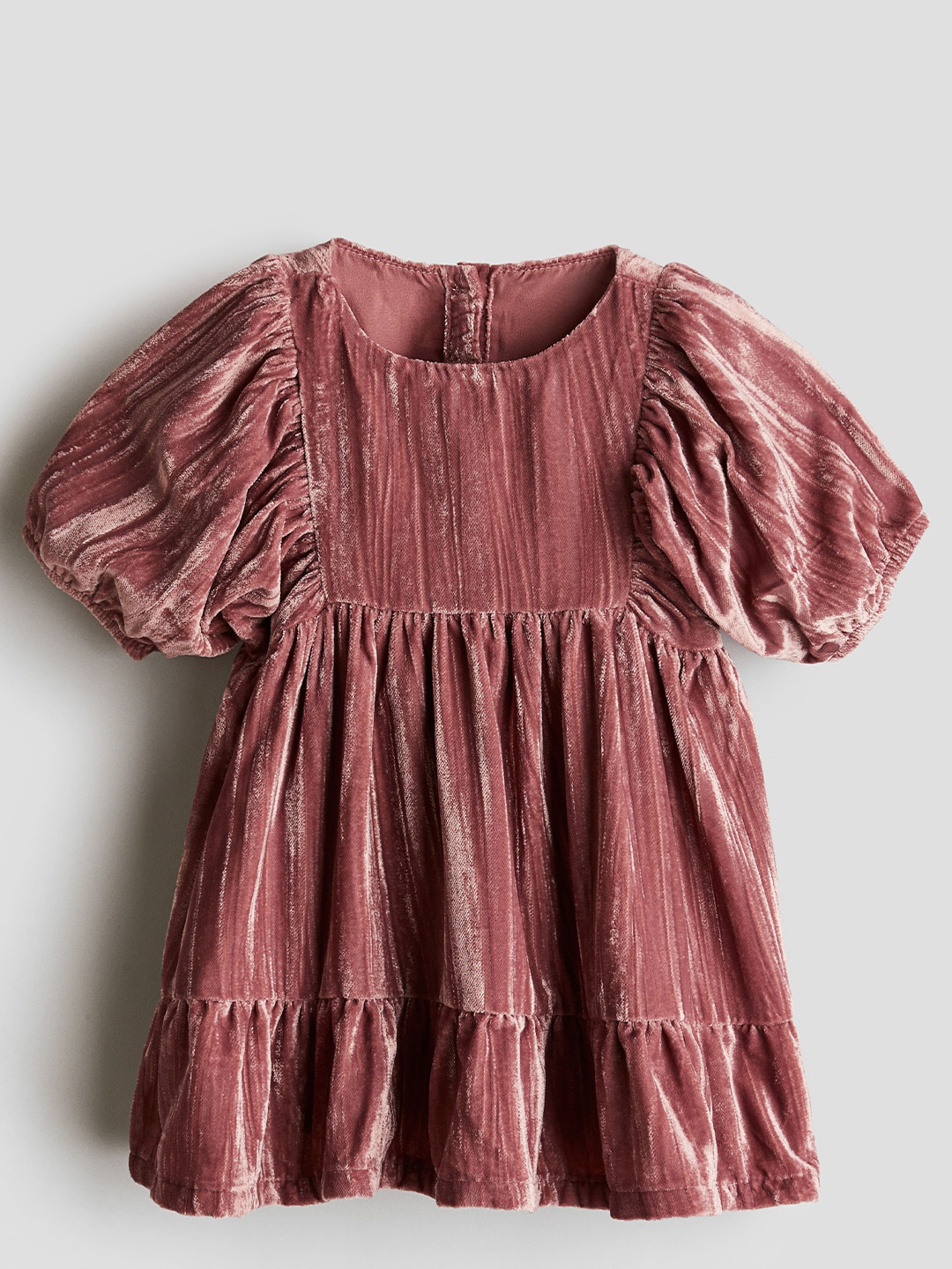 

H&M Infant Girls Crushed-Velvet Dress, Pink