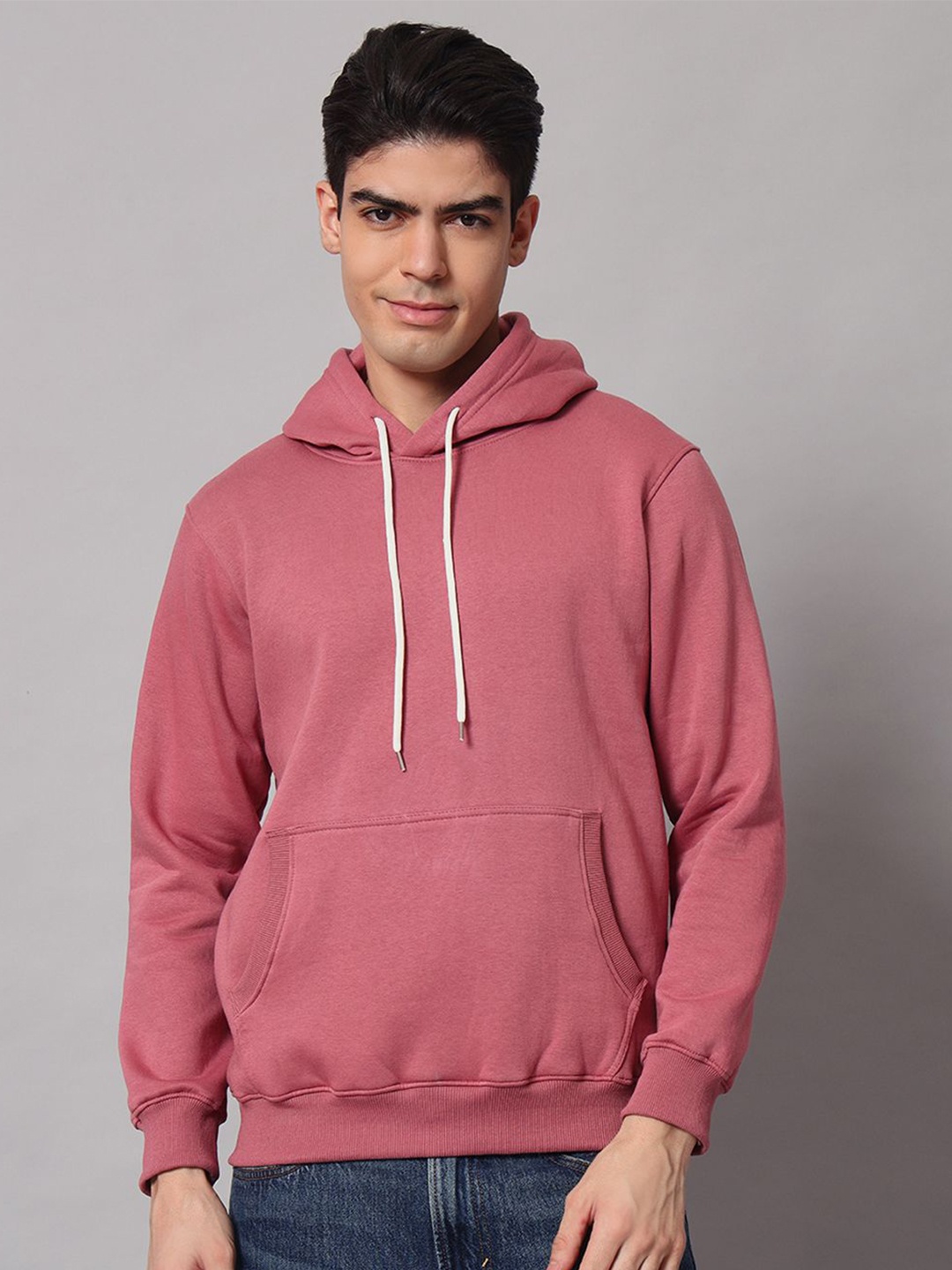 

Obaan Men Hooded Sweatshirt, Pink