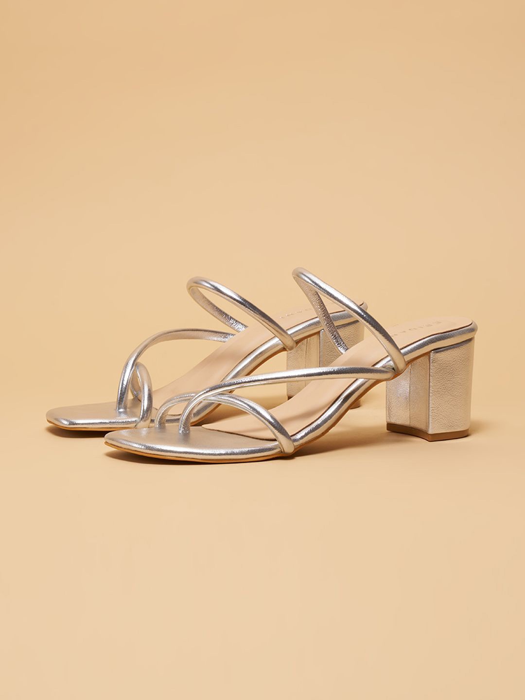 

ERIDANI Alizeh Metallic Heels, Silver