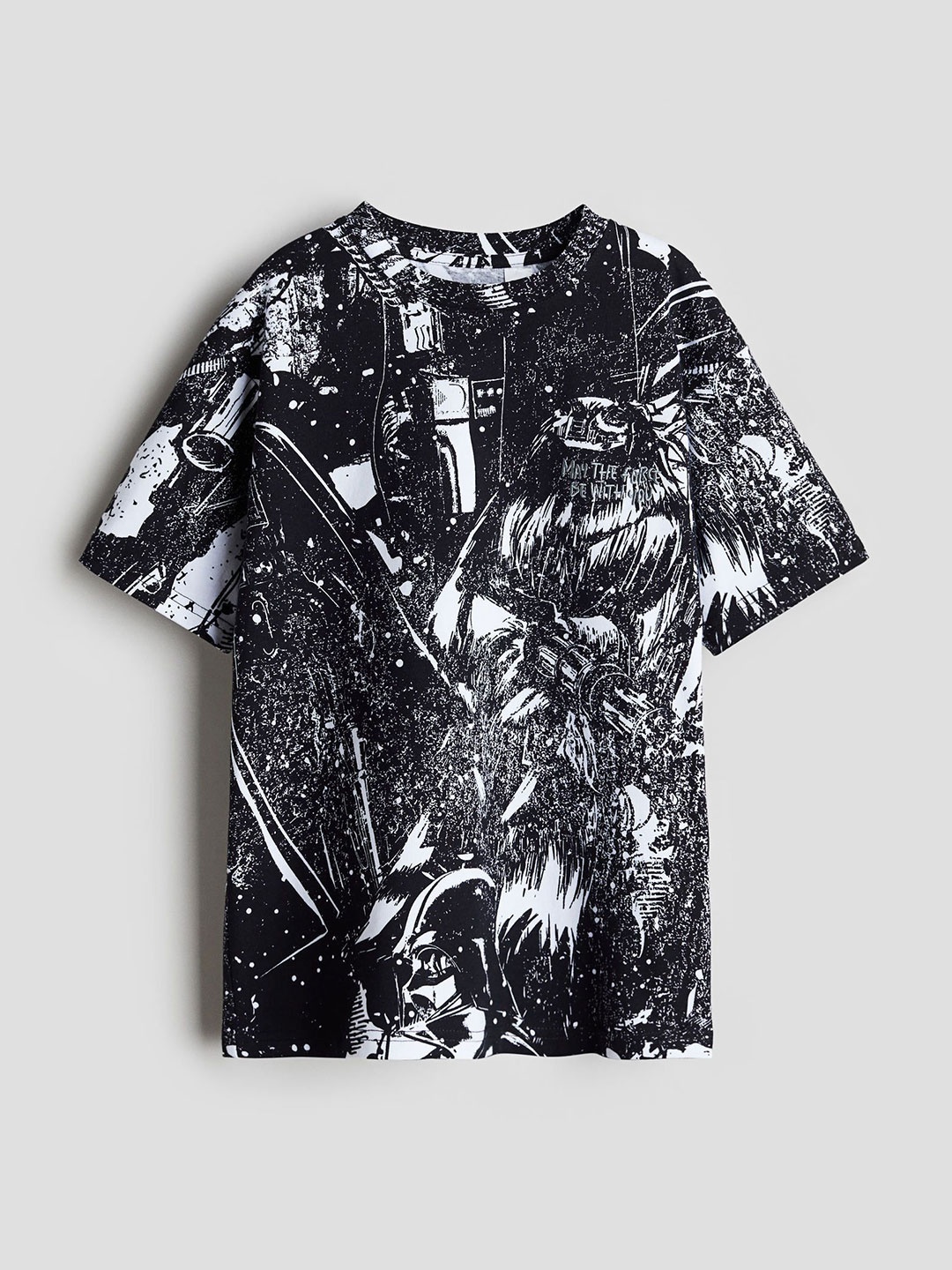 

H&M Boys Printed Pure Cotton T-shirt, Black