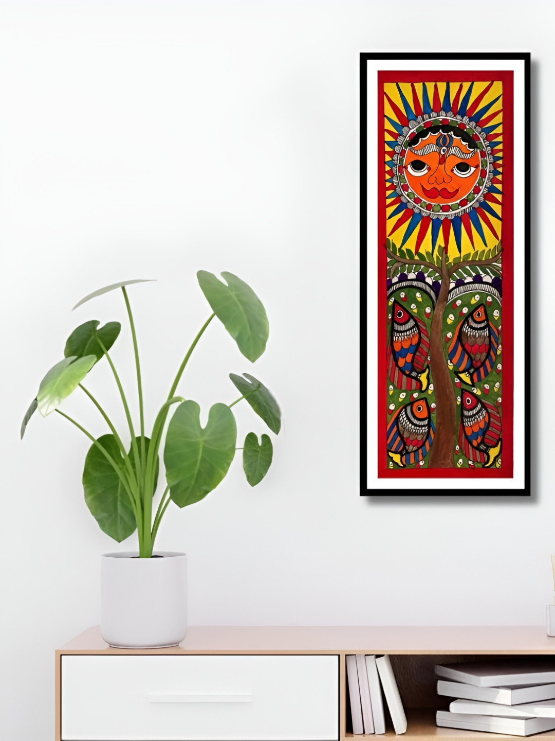 

ARTDARSHAN White & Red 1 Piece Paper Other Wall Paintings