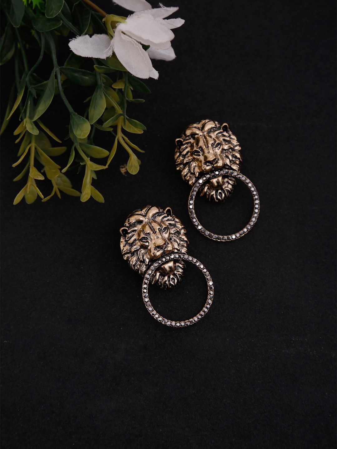 

YouBella Gold-Plated Stone Studded Drop Earrings