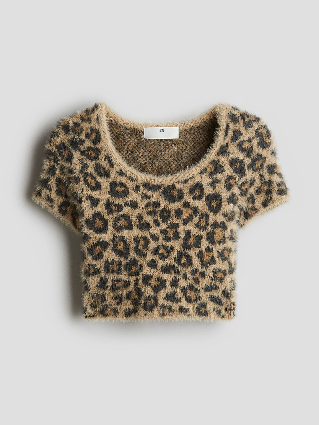 

H&M Girls Fluffy-Knit Top, Beige