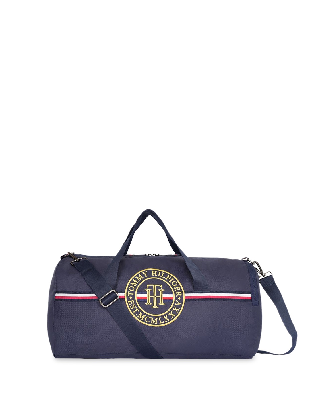 

Tommy Hilfiger Unisex Rockford Small Foldable Sports Duffel Bag, Navy blue