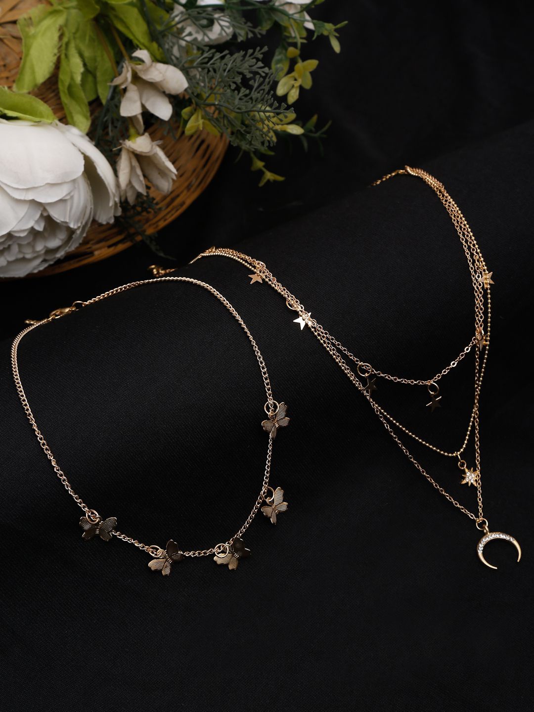 

YouBella Pack Of 4 Gold-Plated Layered Necklace