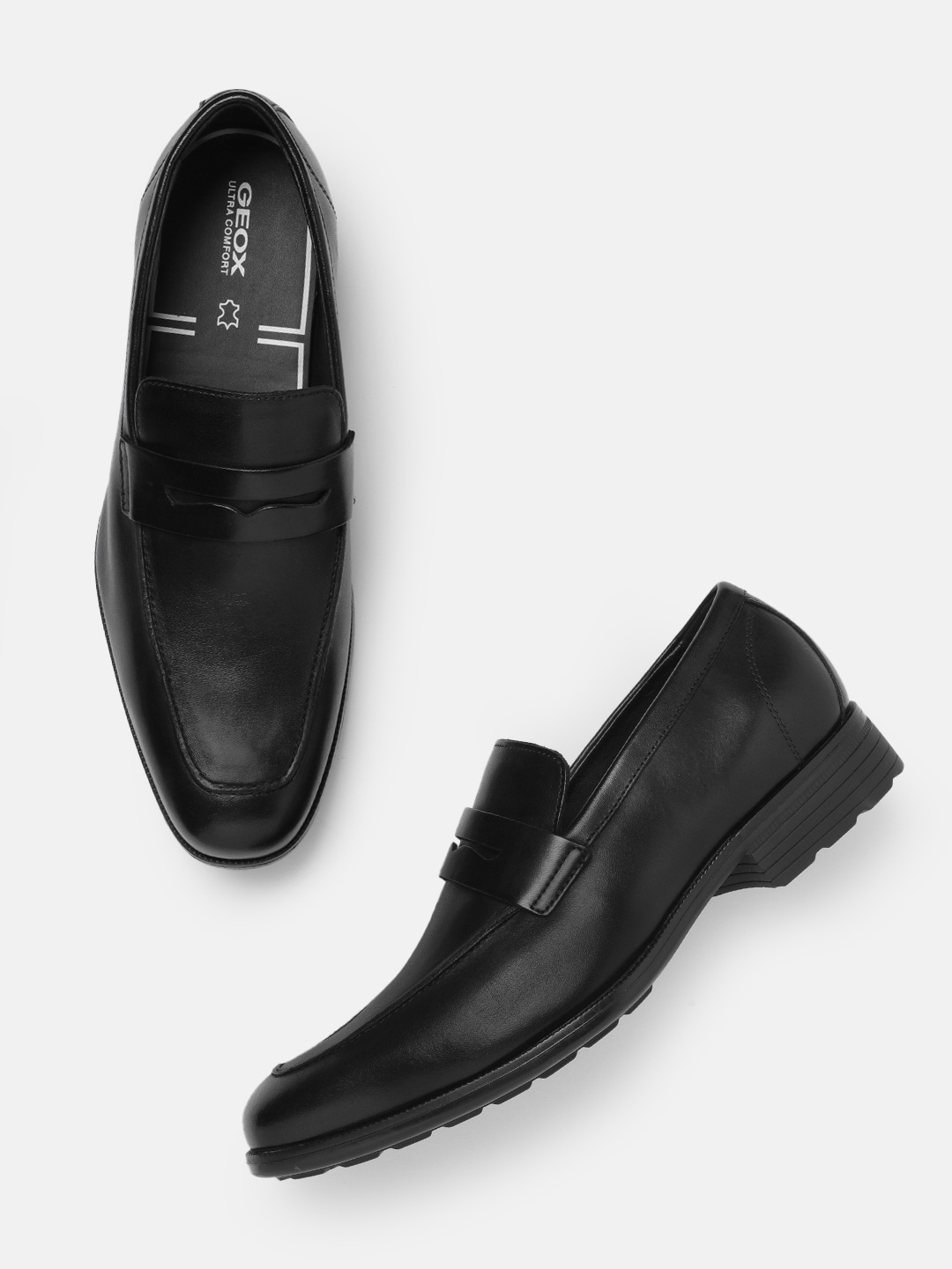 

Geox Men U Walk Pleasure F C Leather Loafers, Black