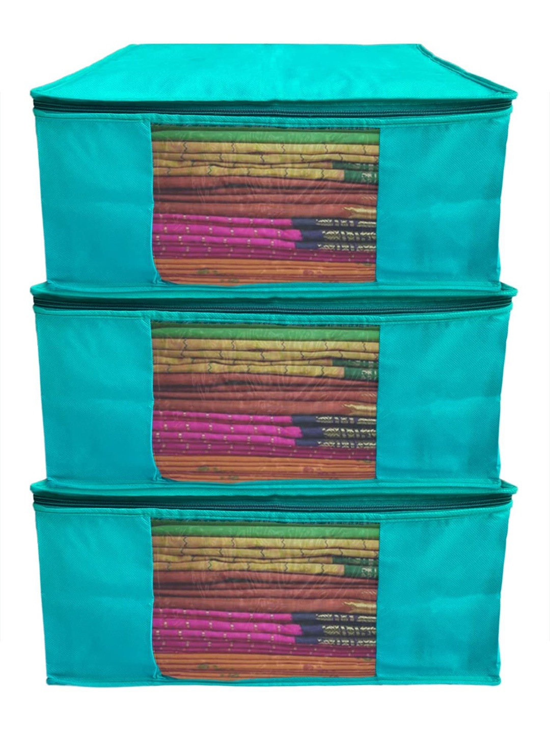 

Kuber Industries Blue 3 Pieces Wardrobe Drawer Organisers
