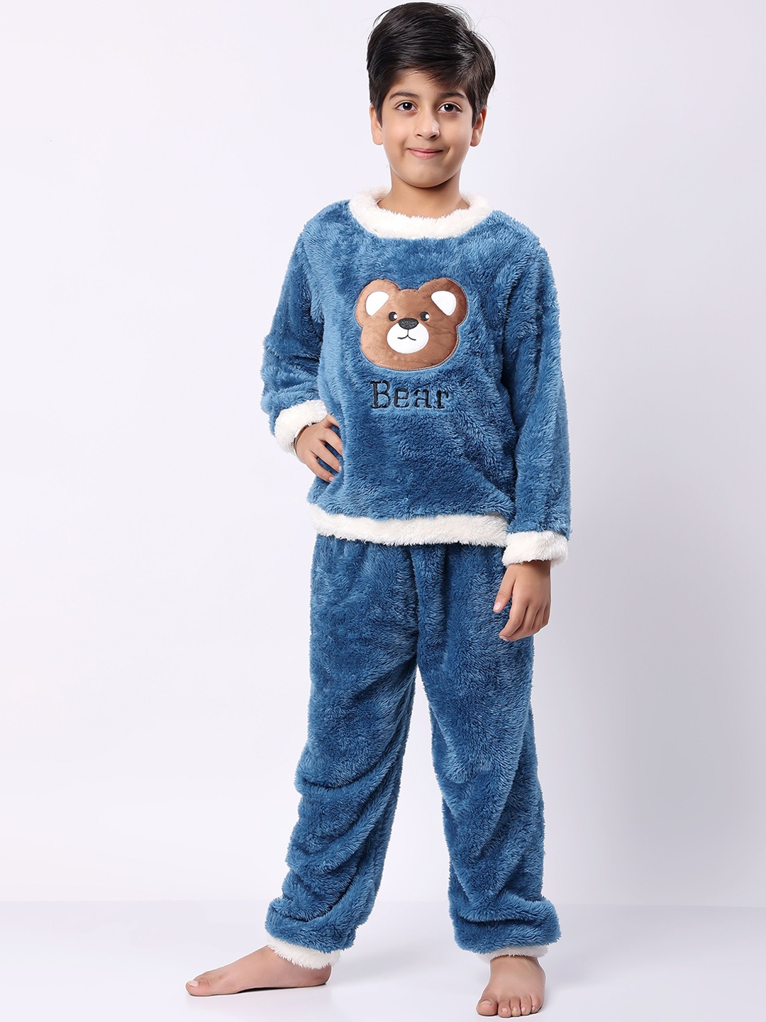 

Lugo Unisex Kids Graphic Print Night suit, Blue