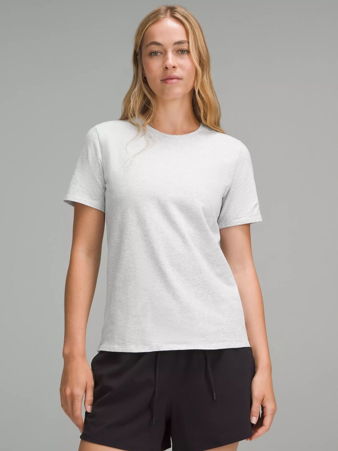 

appulse Women Solid Round Neck Cotton T-shirt, Grey