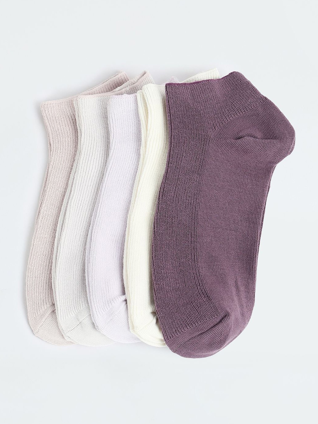 

max Women Pack Of 5 Ankle-Length Socks, Purple