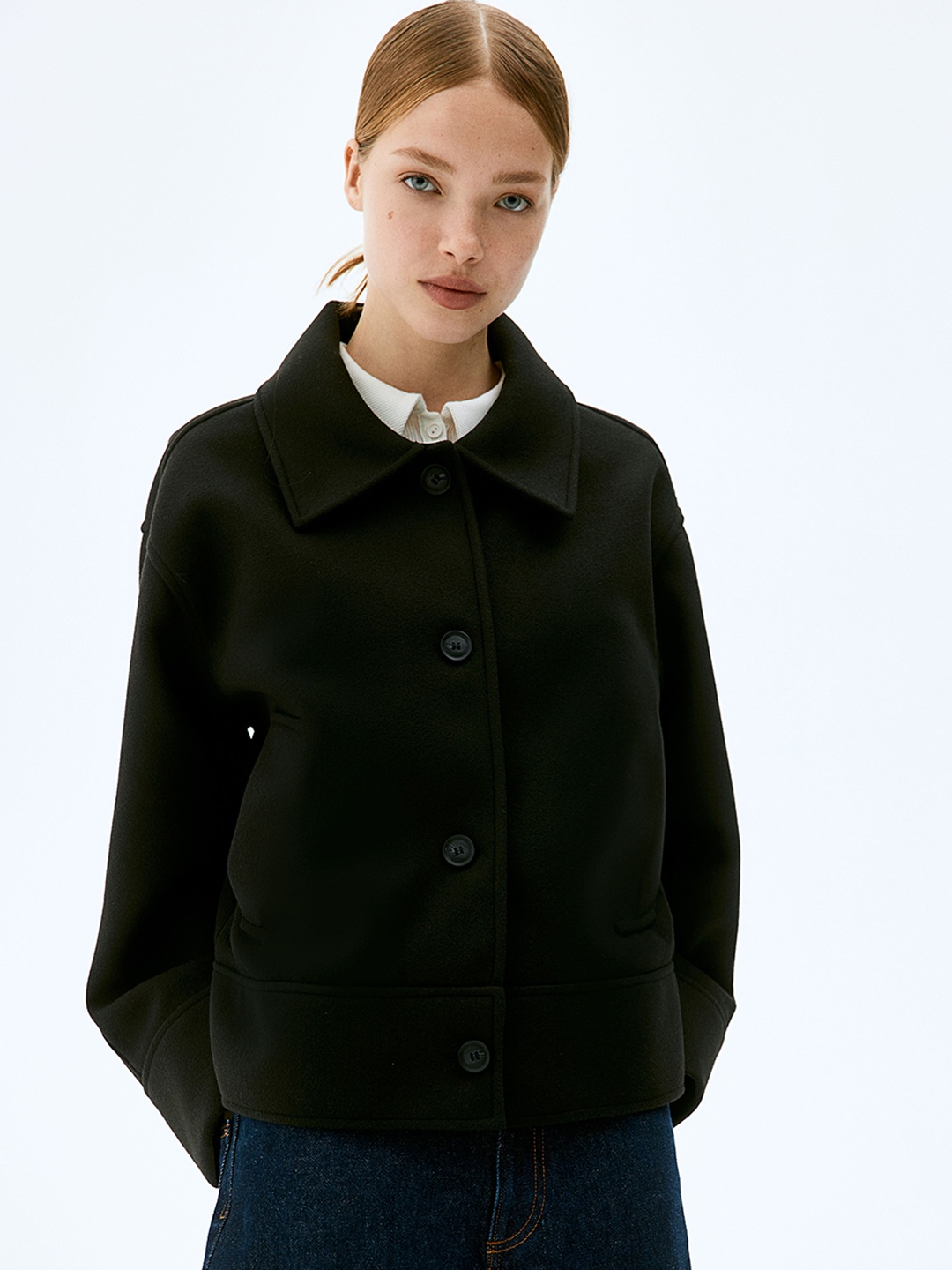 

H&M Felted Jacket, Black