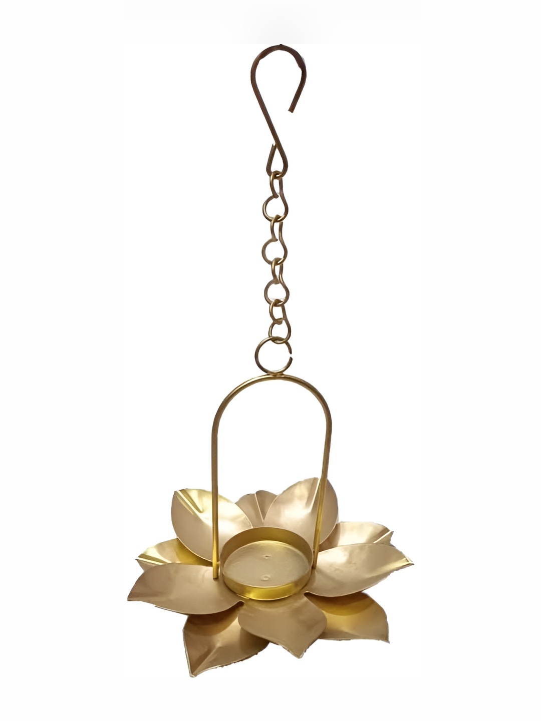 

Extreme Karigari Gold-Toned Flower Shaped Hanging Tea Light Candle Holder