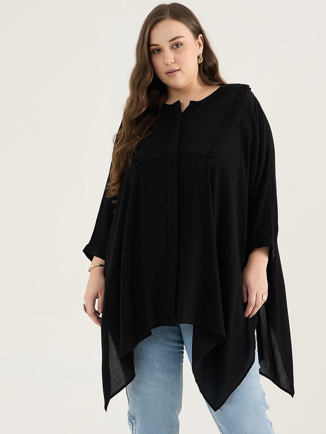 

FEMMELLA Women Round Neck Tunic, Black