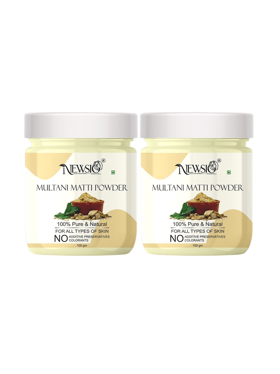 

Newsio Set Of 2 Pure & Natural Multani Mitti Powder For Skin - 100g Each, Beige