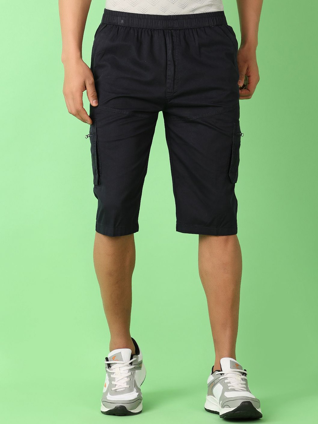 

V-Mart Men Twill Quarter Cotton Short, Navy blue