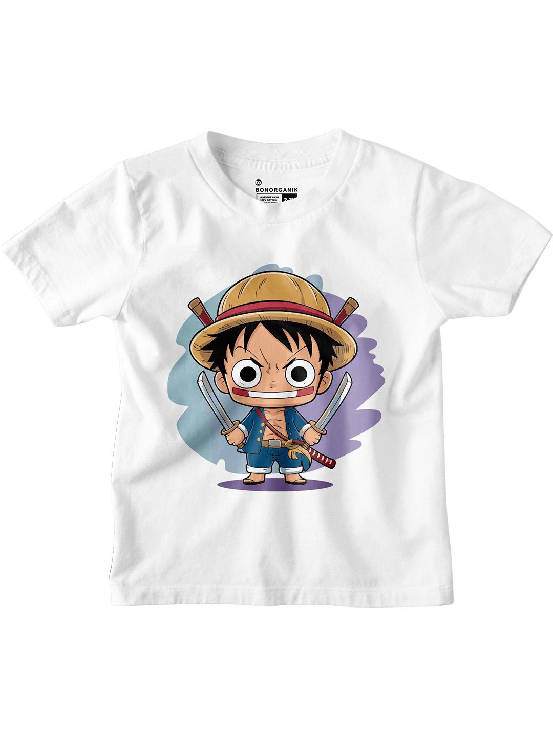 

BonOrganik Boys Graphic Printed Round Neck Cotton T-shirt, White