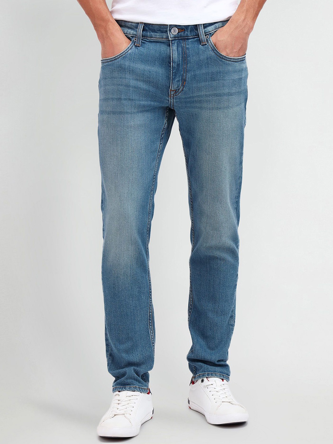 

U.S. Polo Assn. Denim Co. Men Slim Fit Mid-Rise Cotton Jeans, Blue