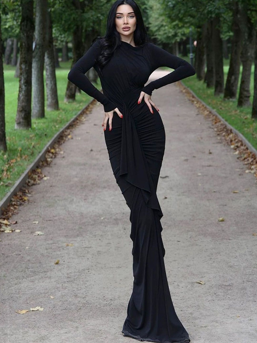 

StyleCast Women Solid Sheath Maxi Dress, Black