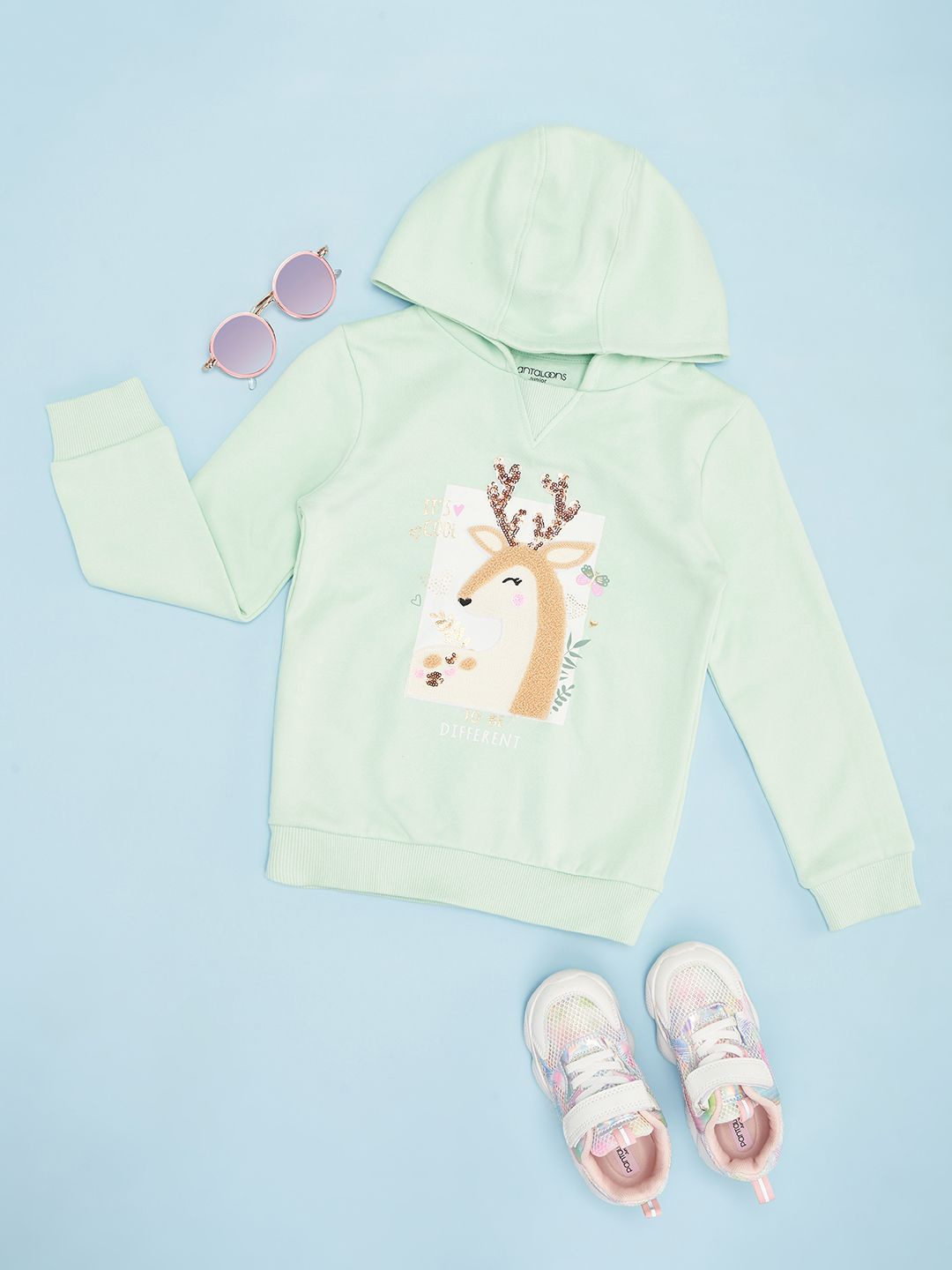 

Pantaloons Junior Girls Cotton Long Sleeves Sweatshirt, Green