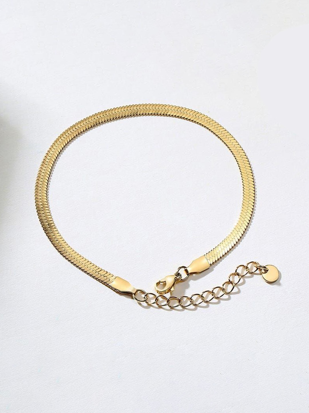 

YU FASHIONS Gold-Plated Sleek Snake Minimal Korean Anklet