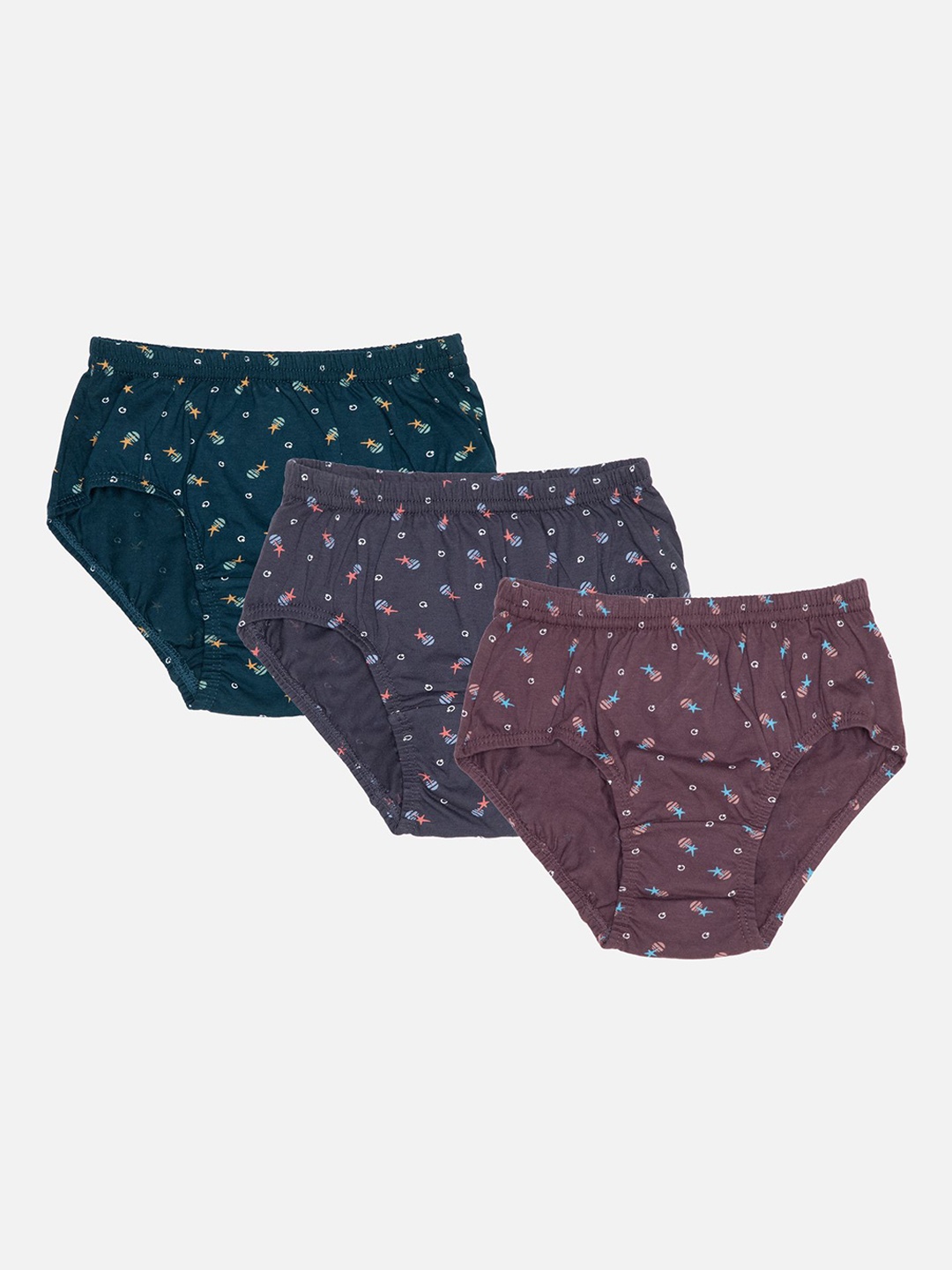 

Bodycare Girls Pack Of 3 Abstract Printed Assorted Briefs
