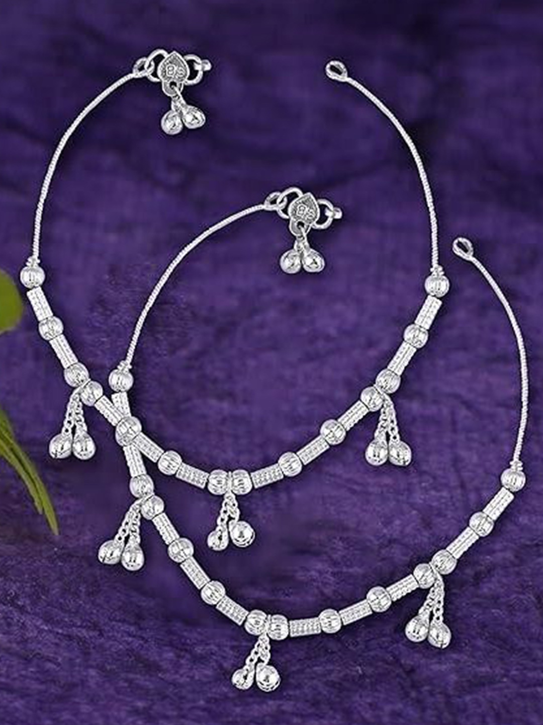 

Lila Set of 2 Silver-Plated Anklets