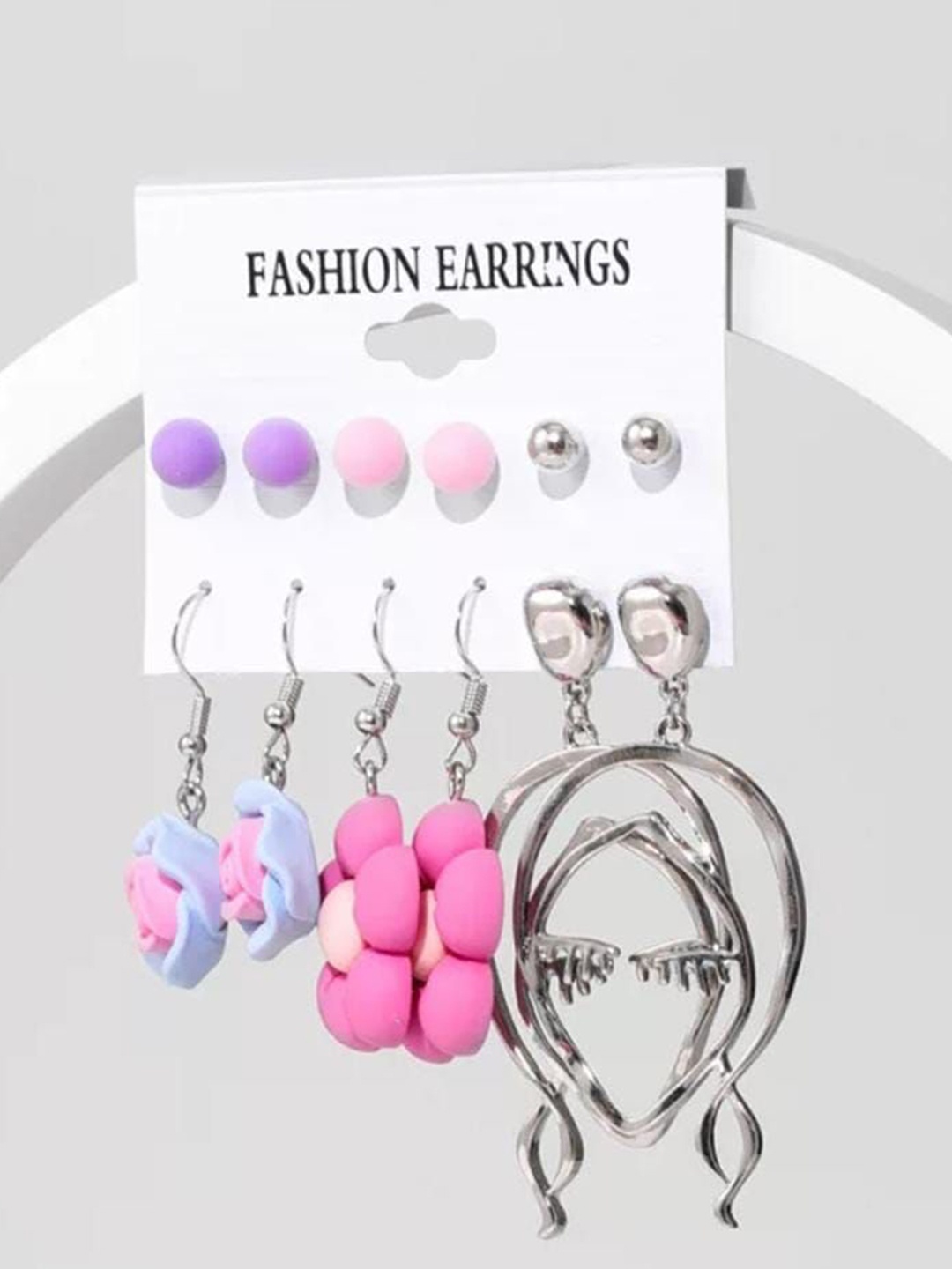 

YU FASHIONS Pack Of 12 Silver Plated Rhinestone Contemporary Drop Earrings, Pink