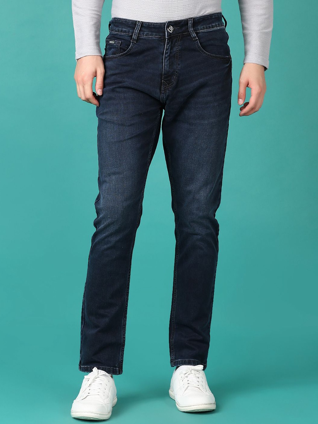 

V-Mart Men Mid-Rise Light Fade Stretchable Jeans, Blue