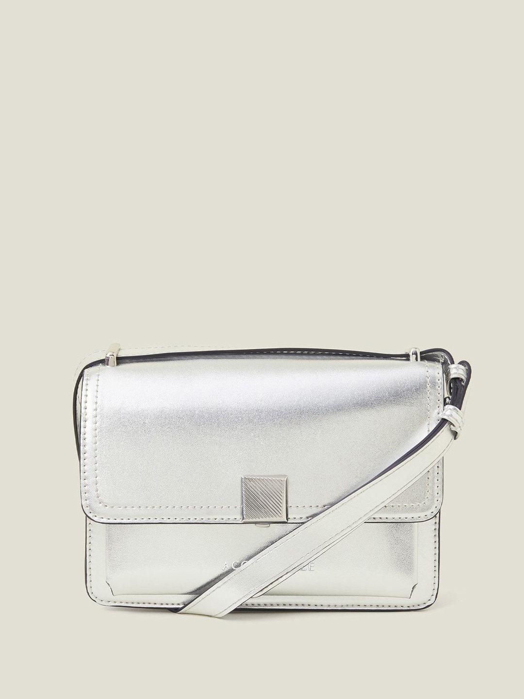 

Accessorize Women Solid Structured Sling Bag, Grey