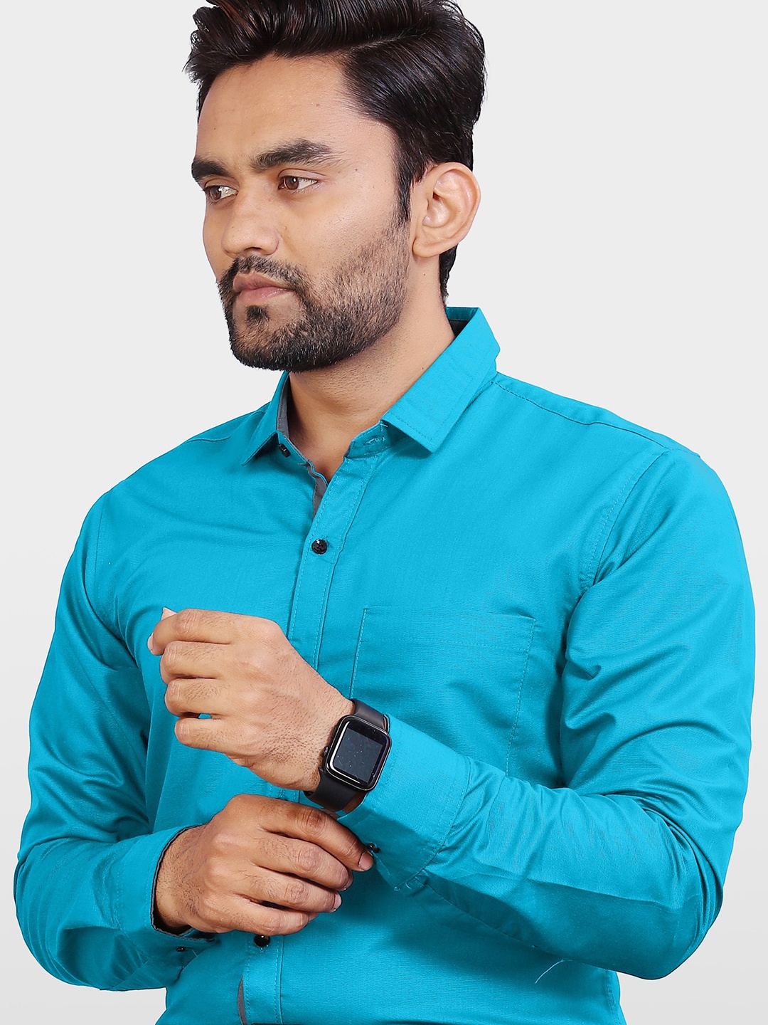 

Metronaut Men Slim Fit Opaque Casual Shirt, Sea green