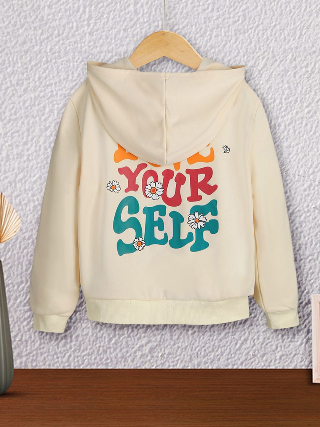 

INCLUD Girls Printed Hooded Sweatshirt, Beige