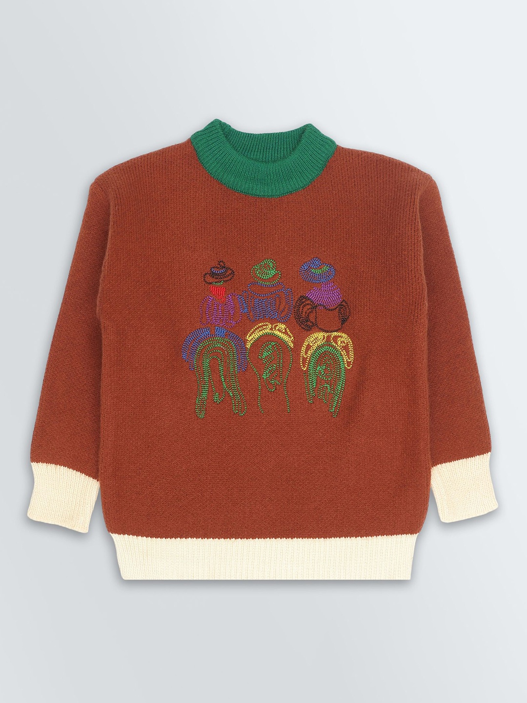 

KNITCO Kids Long Sleeves Embroidered Pullover, Red