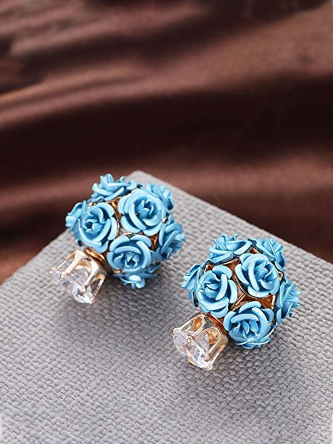 

YouBella Artificials Stones Studded Contemporary Studs Earrings, Blue