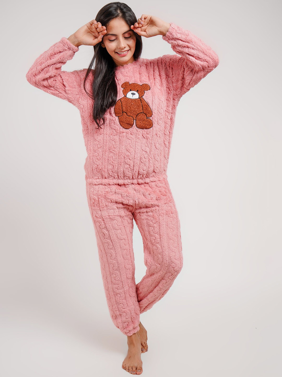 

Lugo Women Printed Night suit, Pink
