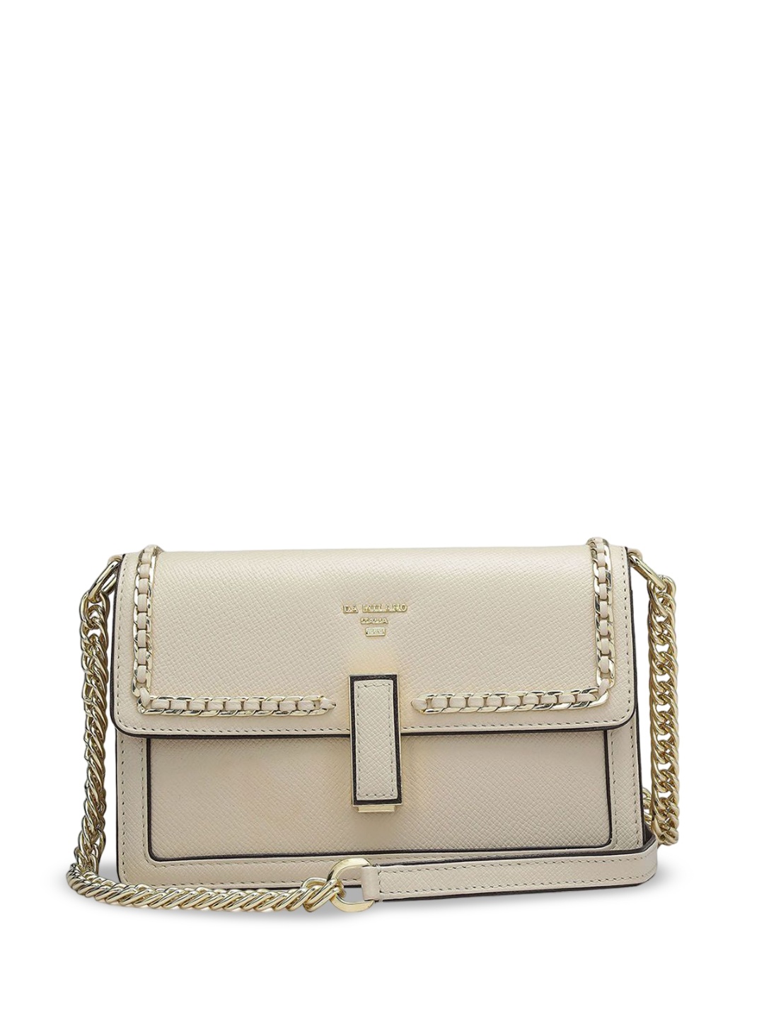 

Da Milano Women Textured Structured Leather Shoulder Bag, Beige