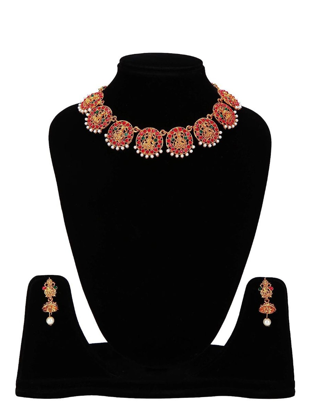 

YouBella Gold-Plated Stones-Studded & Beaded Jewellery Set