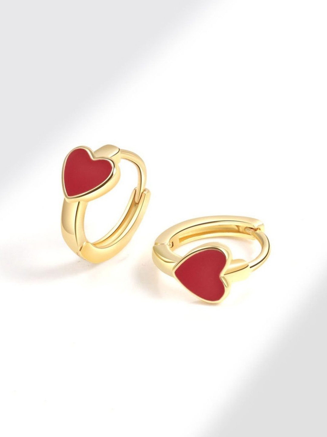 

MYKI Stainless Steel Gold-Plated Contemporary Studs, Red