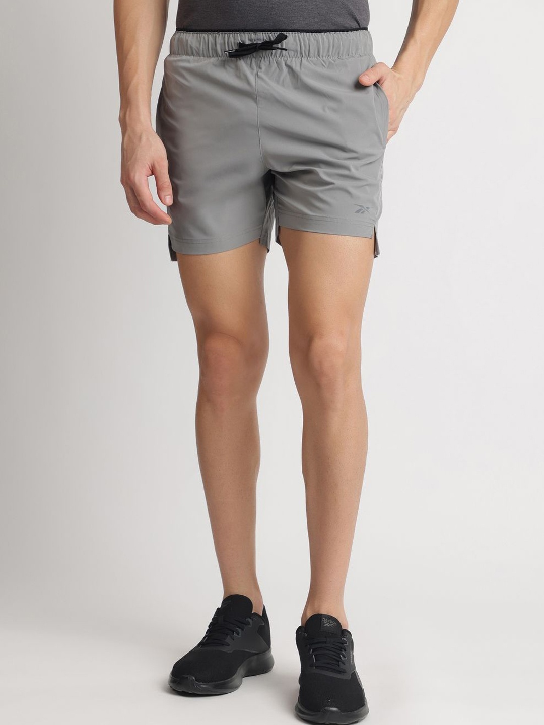 

Reebok Cotton Regular Fit Mid-Rise Shorts, Grey