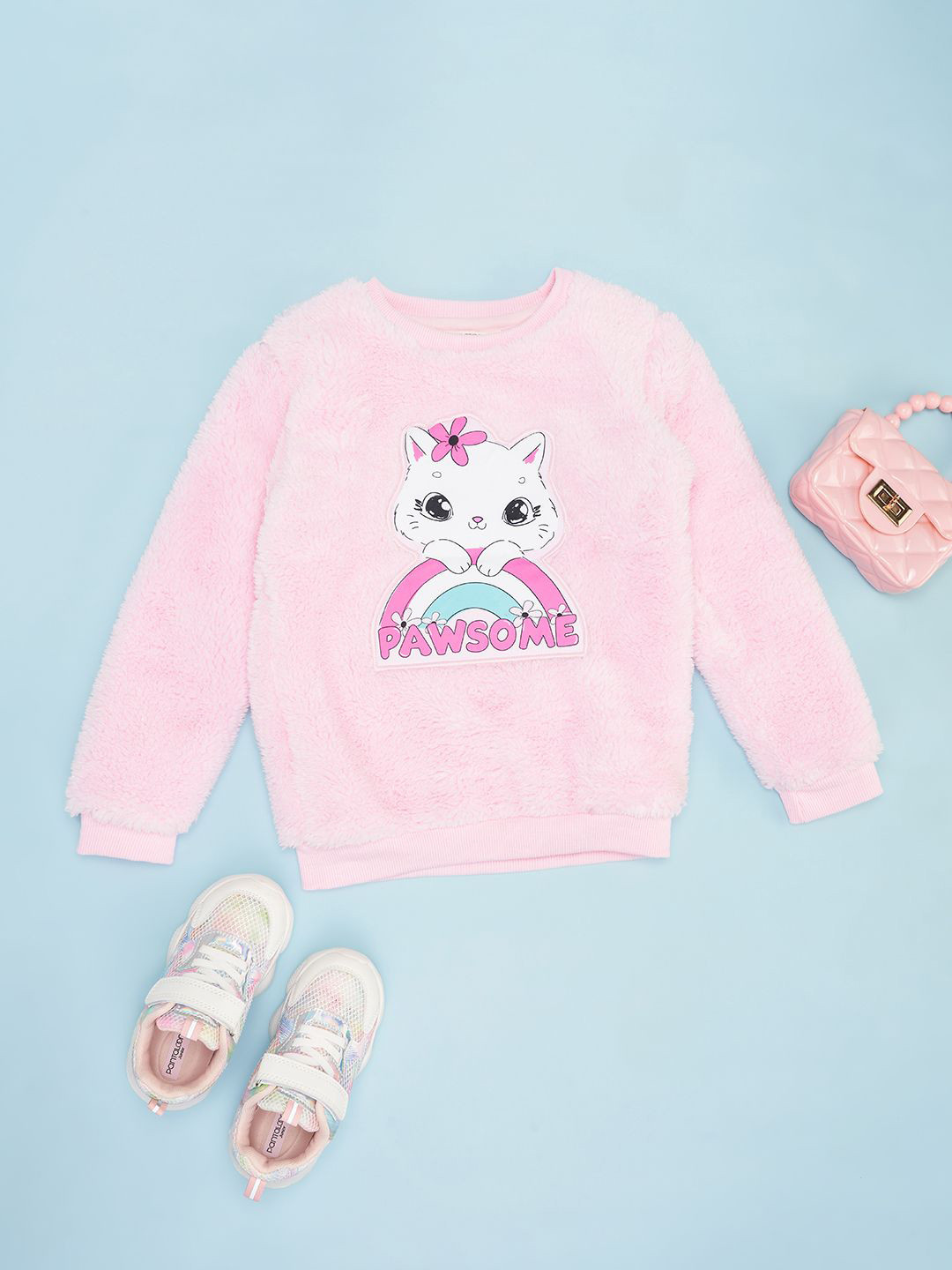 

Pantaloons Junior Girls Long Sleeves Round Neck Sweatshirt, Pink