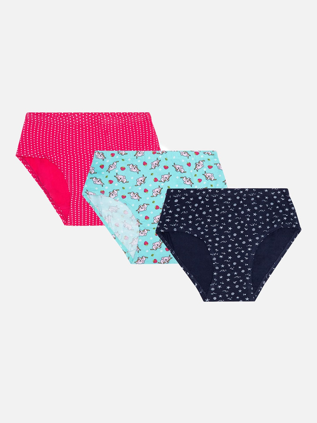 

Bodycare Girls Pack Of 3 Assorted Hipster Briefs