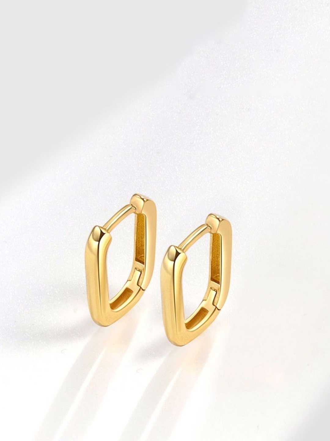 

MYKI Stainless Steel Gold-Plated Contemporary Hoop Earrings