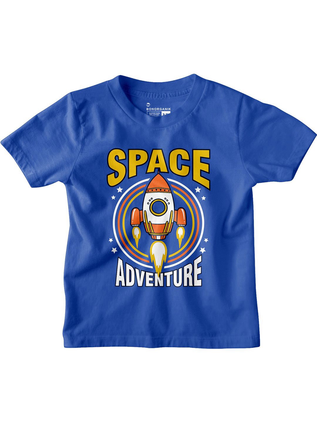 

BonOrganik Boys Graphic Printed Round Neck Cotton T-shirt, Blue