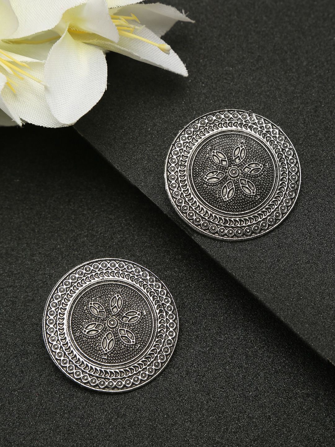 

YouBella Silver-Plated Circular Studs