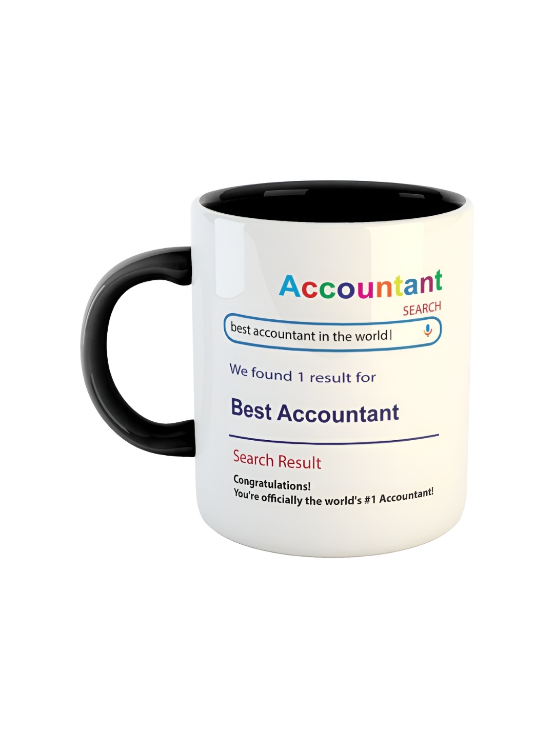 

ARTBUG White & Black Best Accountant Printed Ceramic Glossy Coffee Mug