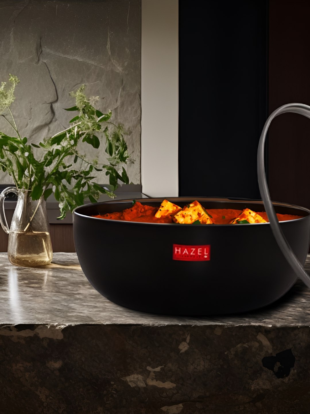 

HAZEL Black Dishwasher Safe Aluminium Tasla With Lid