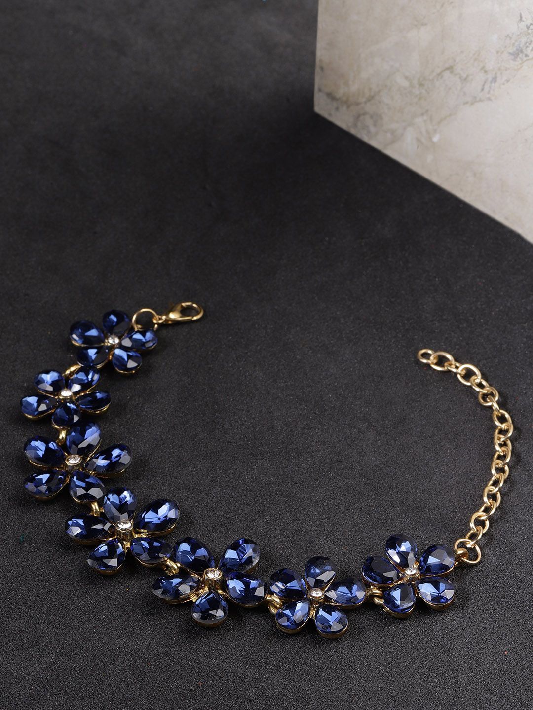 

YouBella Gold-Plated Link Bracelet, Blue