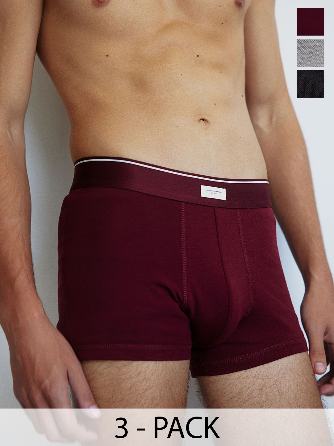 

H&M Men 3-pack Xtra Life Short Trunks, Red